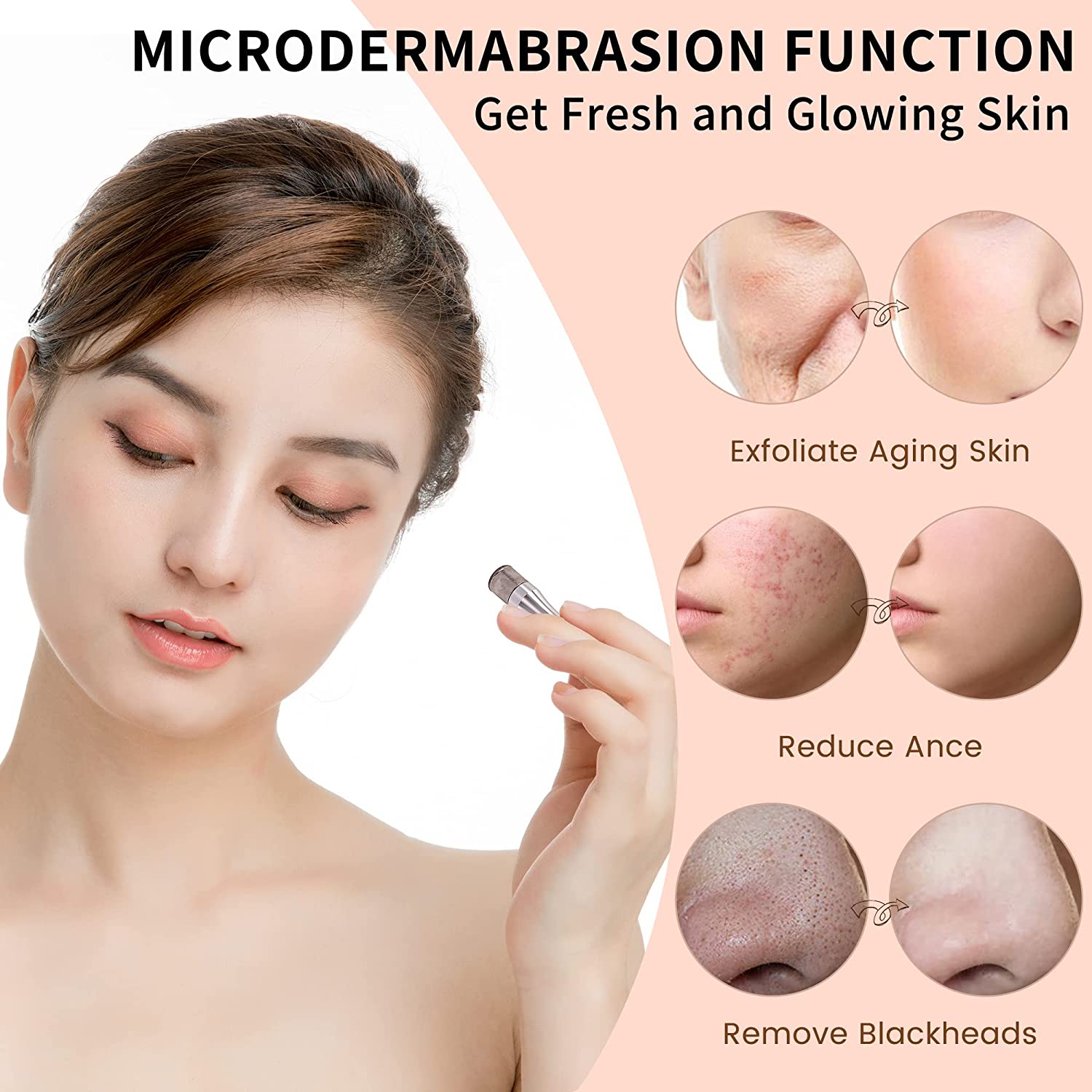 Beauty Star Microdermabrasion Machine with Spray Gun, Professional Home Use Facial Beauty Salon Equipment Strong Suction Power 65-68cmhg - Image 3